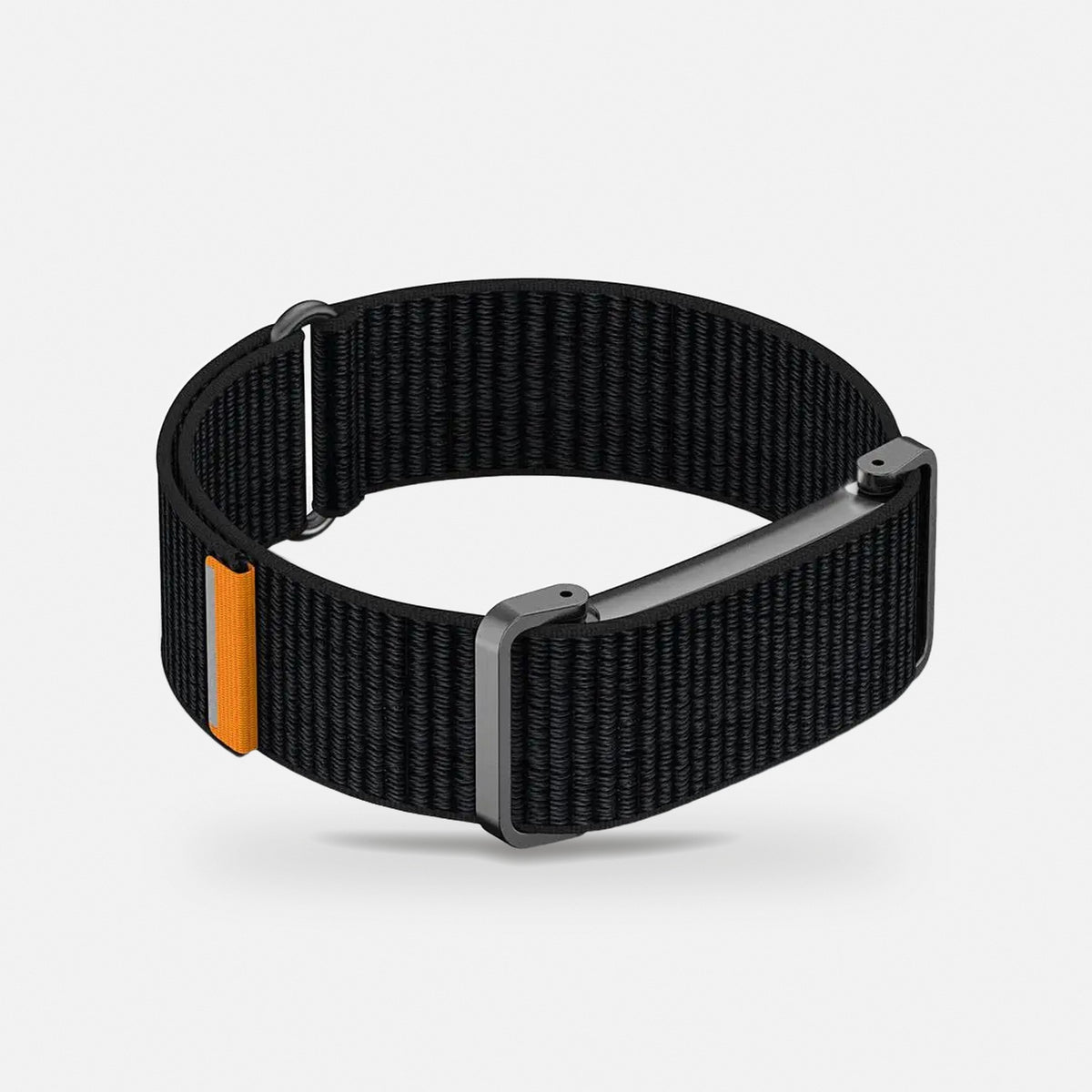 Slim Woven Band with Metal Case for Fitbit Air in Black Orange